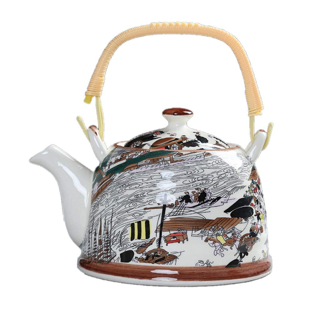 Carrying pot household large teapot teacup ceramic tea set set kettle jug blue and white teapot restaurant hotel teapot