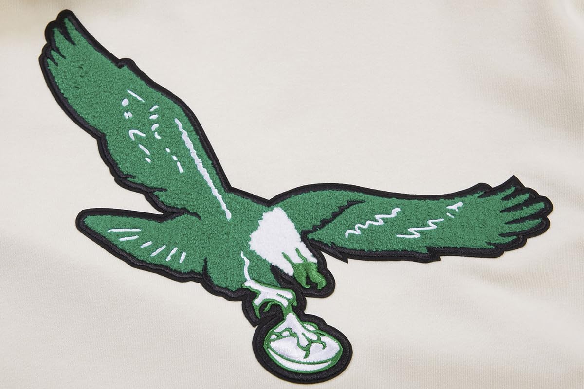 Pro Standard Mens NFL Philadelphia Eagles Retro Classics Pull Over Hoodie Eggshell/Kelly Green XL