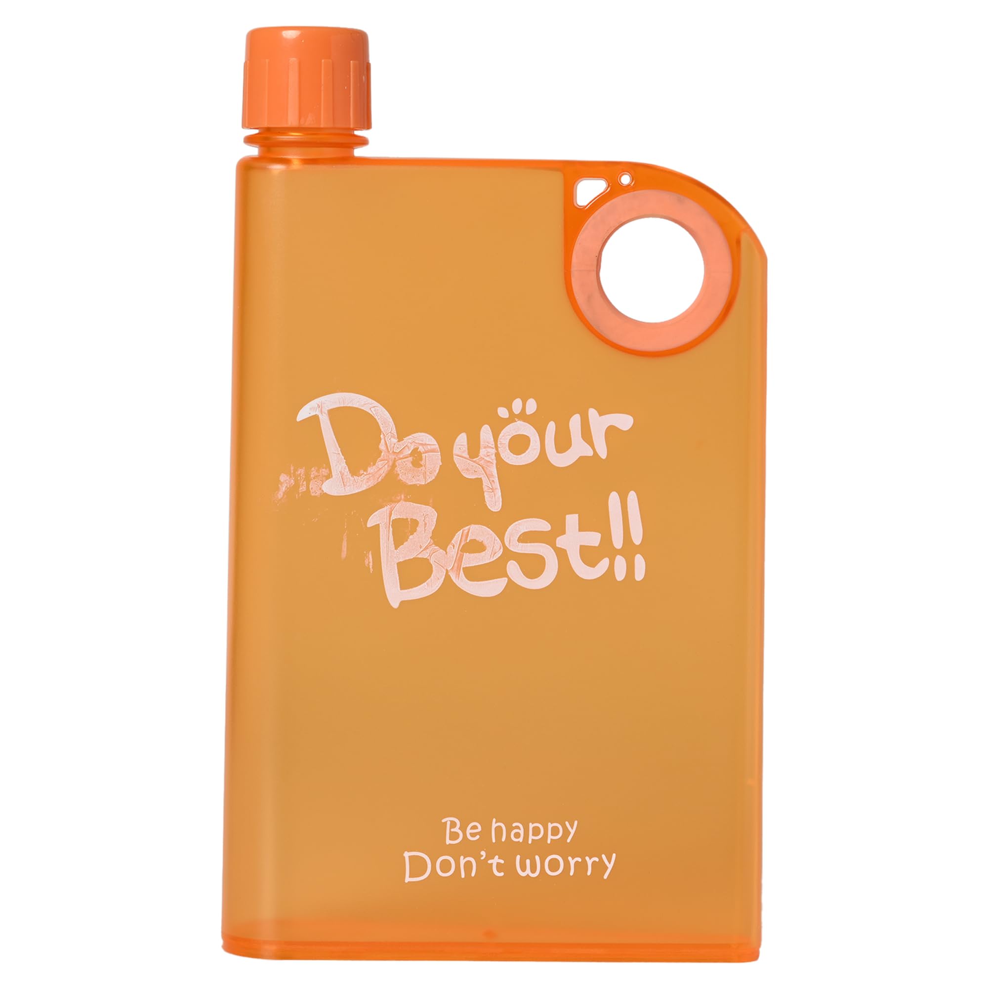 Laps of Luxury ® Trian Ultra Slim Notebook Shape A5 memo Transparent Bottle - 380 ML (Orange)