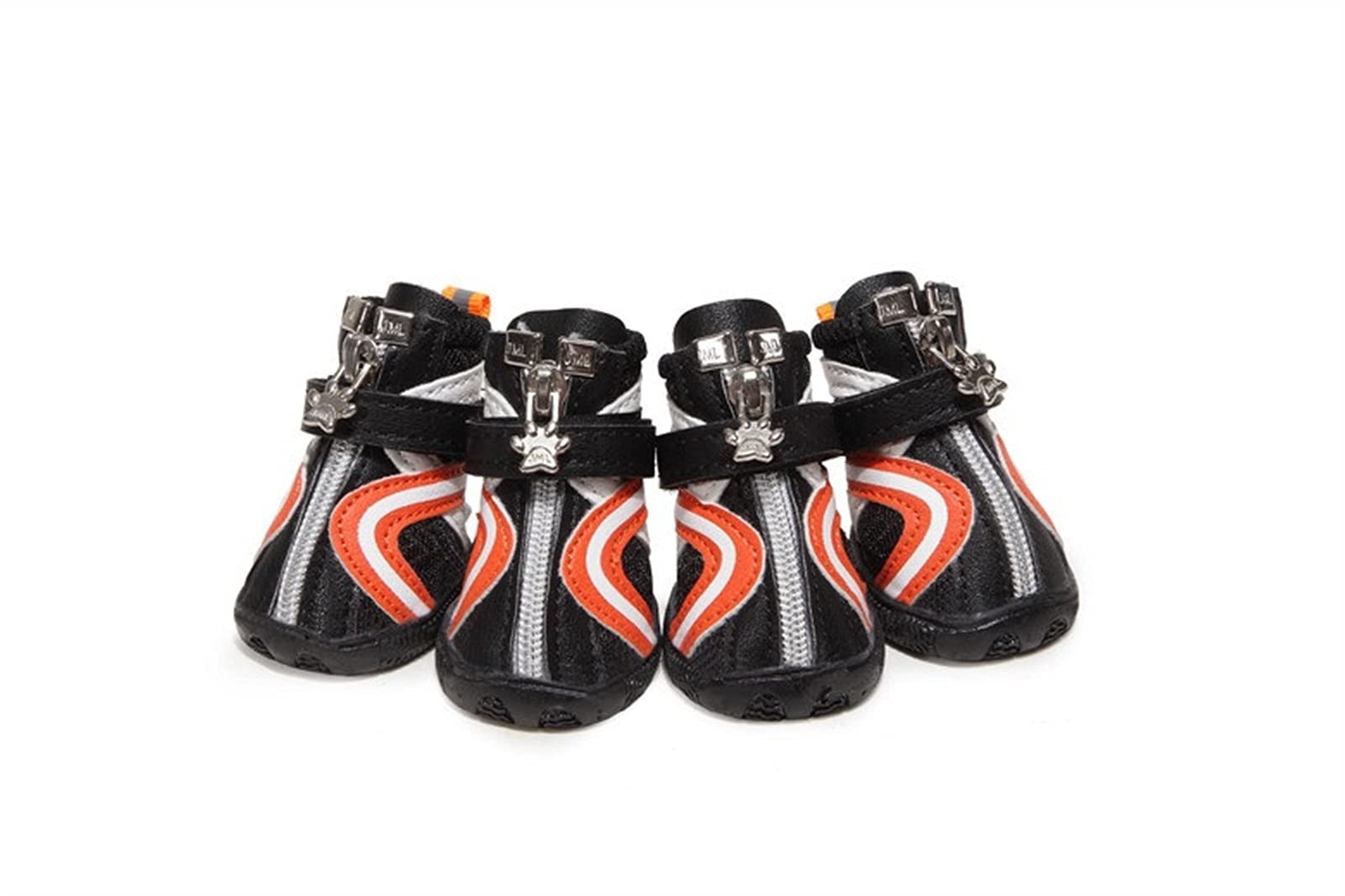 MOLUO Chaussures pour chien Respirant Wave Bottes pour petits chiens Antidérapantes Chaussures de sport pour animaux domestiques, les animaux domestiques sont trop amis (Couleur : Noir, Taille : 3)