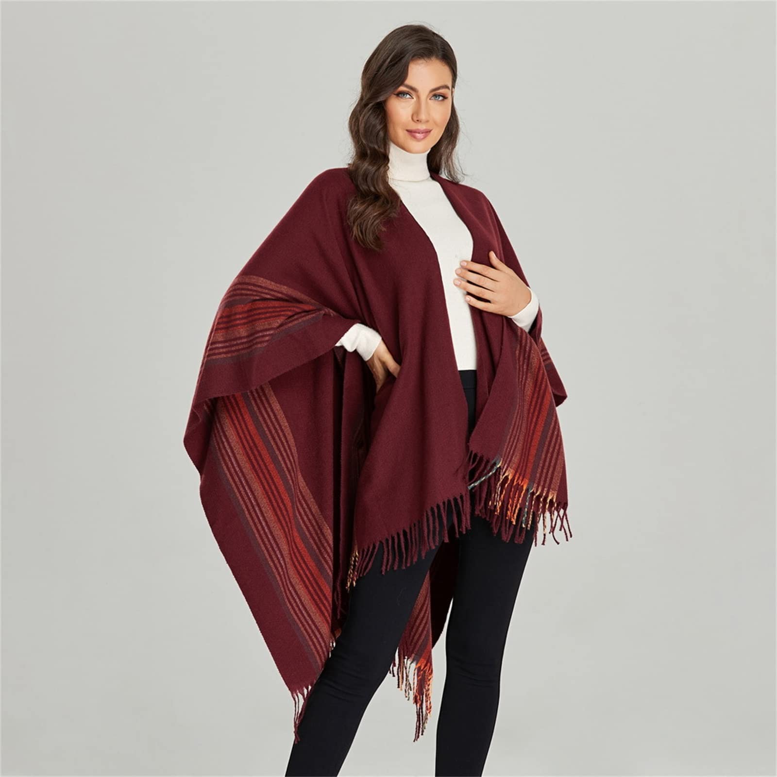 Scialle da Donna Scialle Invernale avvolge Lo Scialle del Mantello Poncho per Le Donne