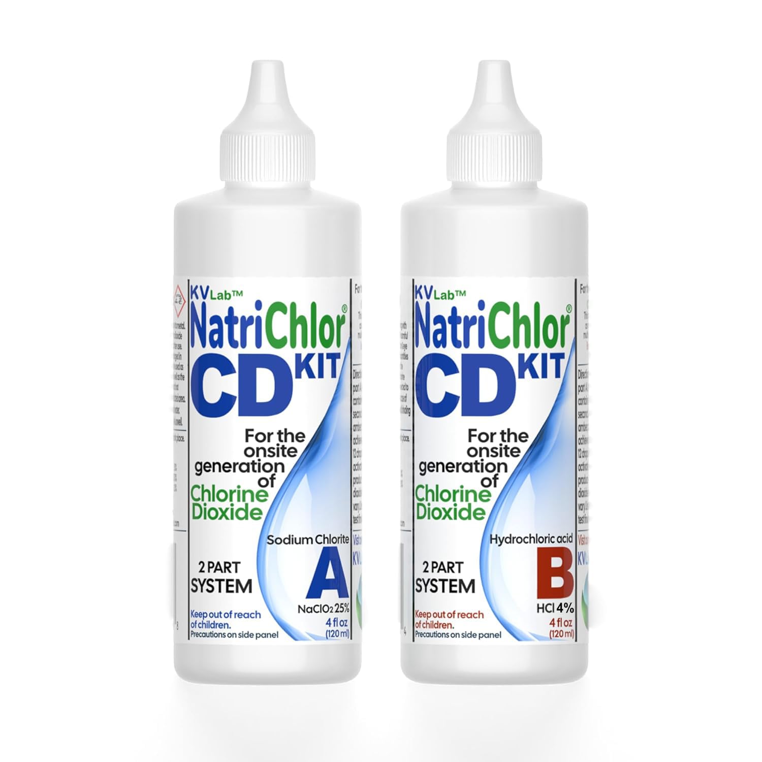 The Original NatriChlor CD Set w/Accu-Drop Bottles HCL Extra Large Size (8 oz Total)