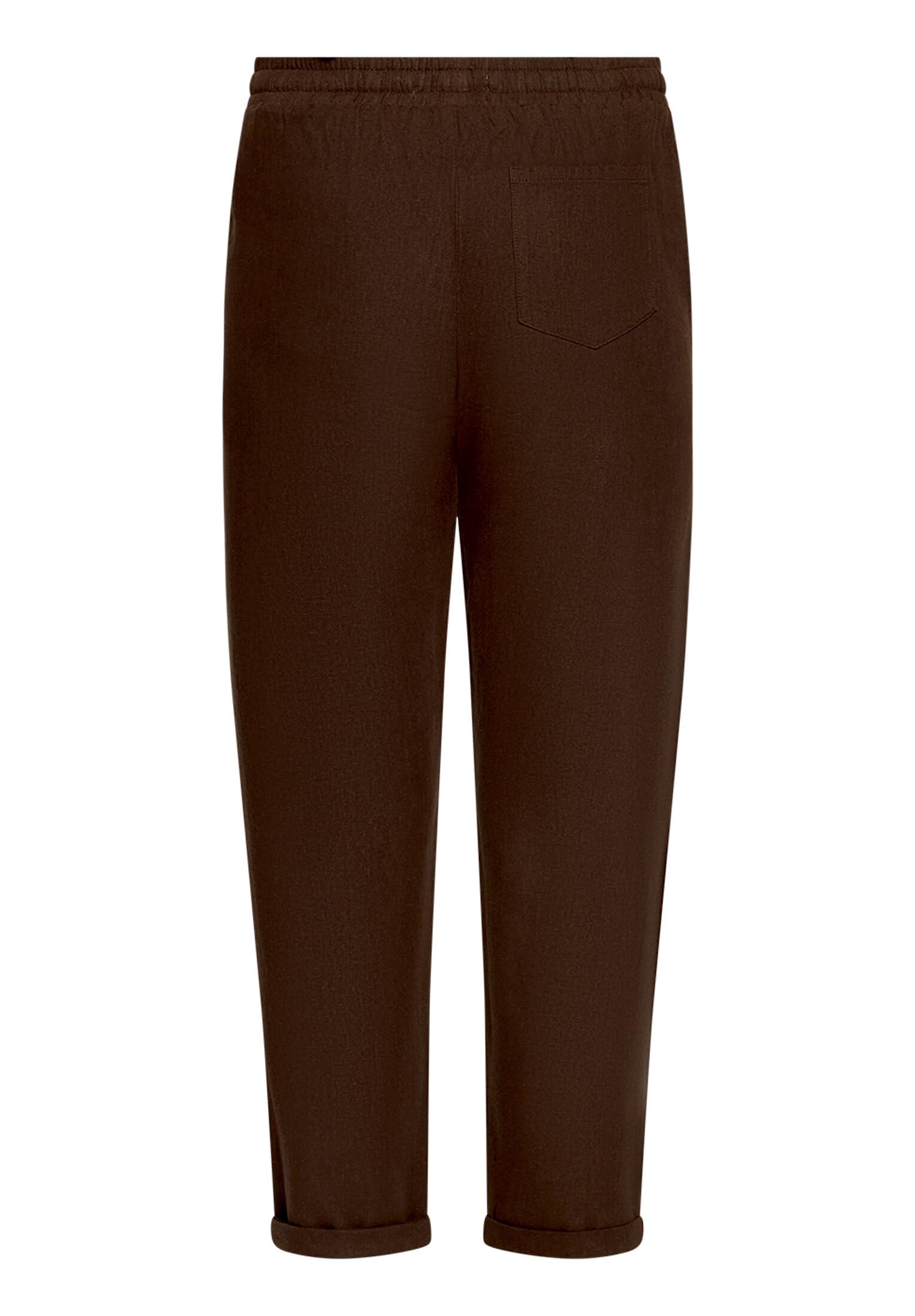Cartoon Damen Leinenhose unifarben