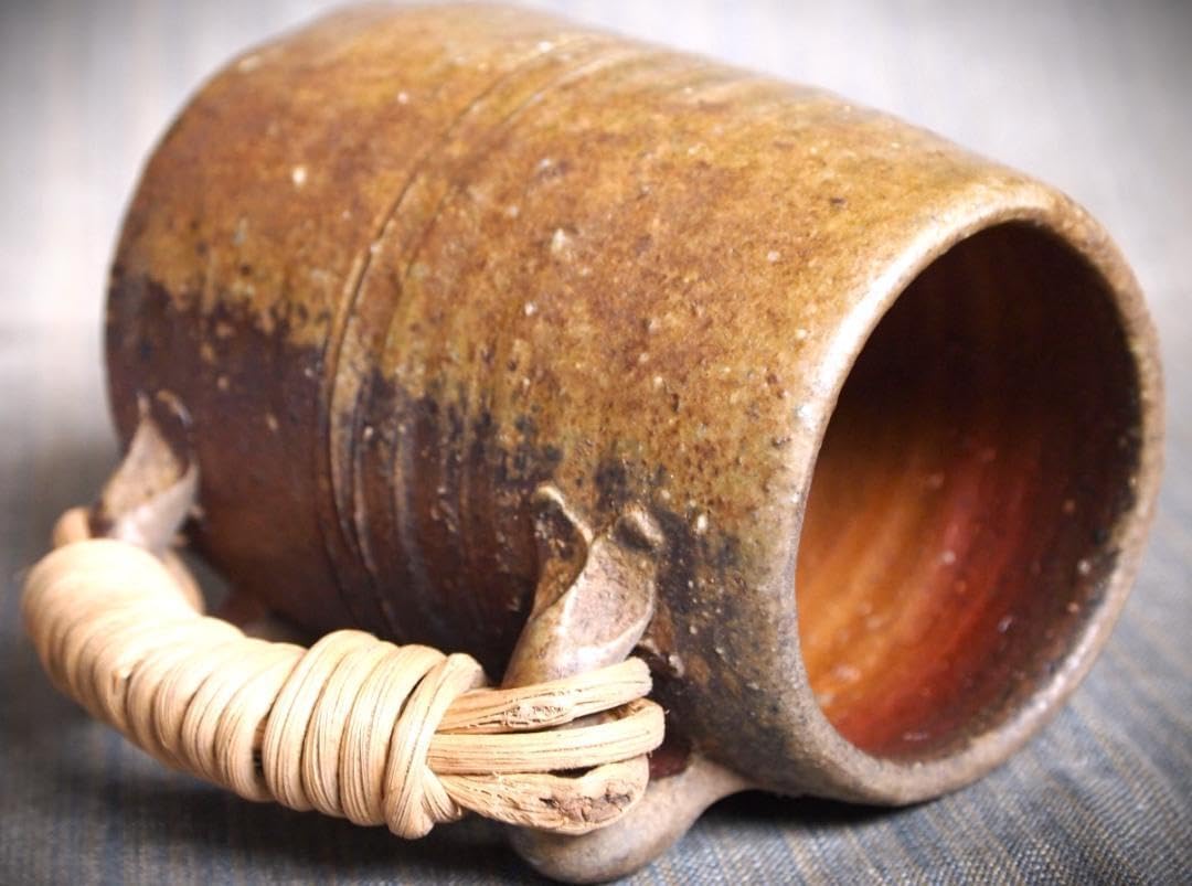 金重晃介 師＆父：人間国宝 金重陶陽 備前ビアジョッキ 希少作☆