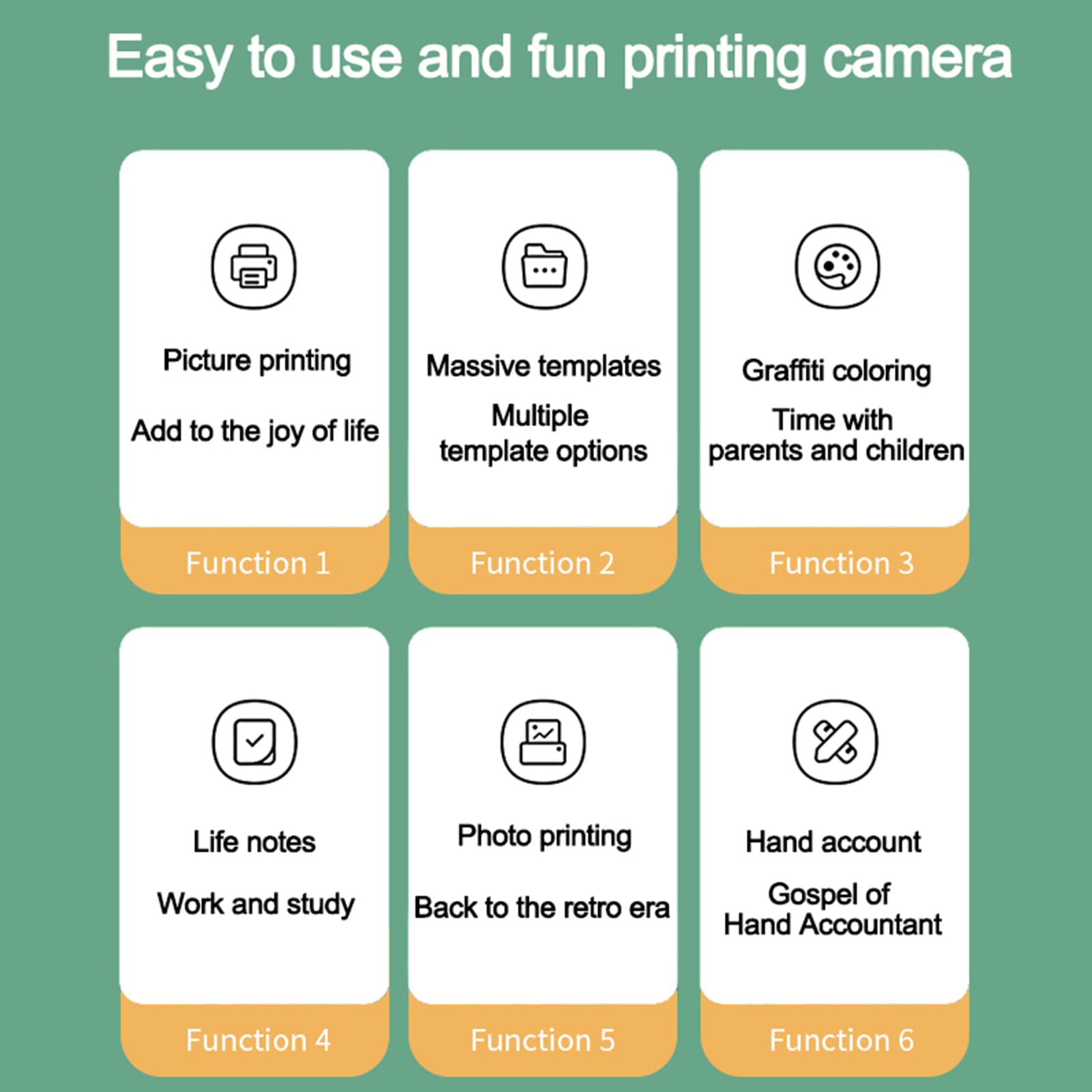 Stampante Fotografica, Mini Stampante Tascabile Macchina Fotografica Stampa istantanea Stampa Termica Portatile Hine connessione Wireless BT per Etichetta Immagine Fai da Te artigi