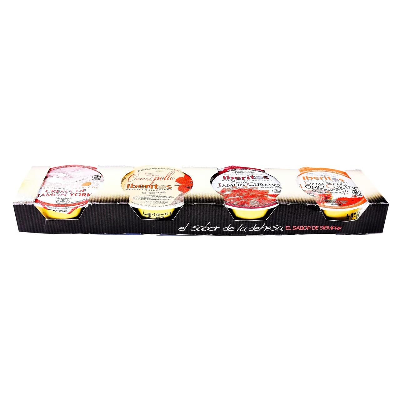 IBERITOS Sortierte Pasteten (Kochschinken, Pöckelschinken, Geflügel, Pute) IBERITOS 25 g. 16er Pack.