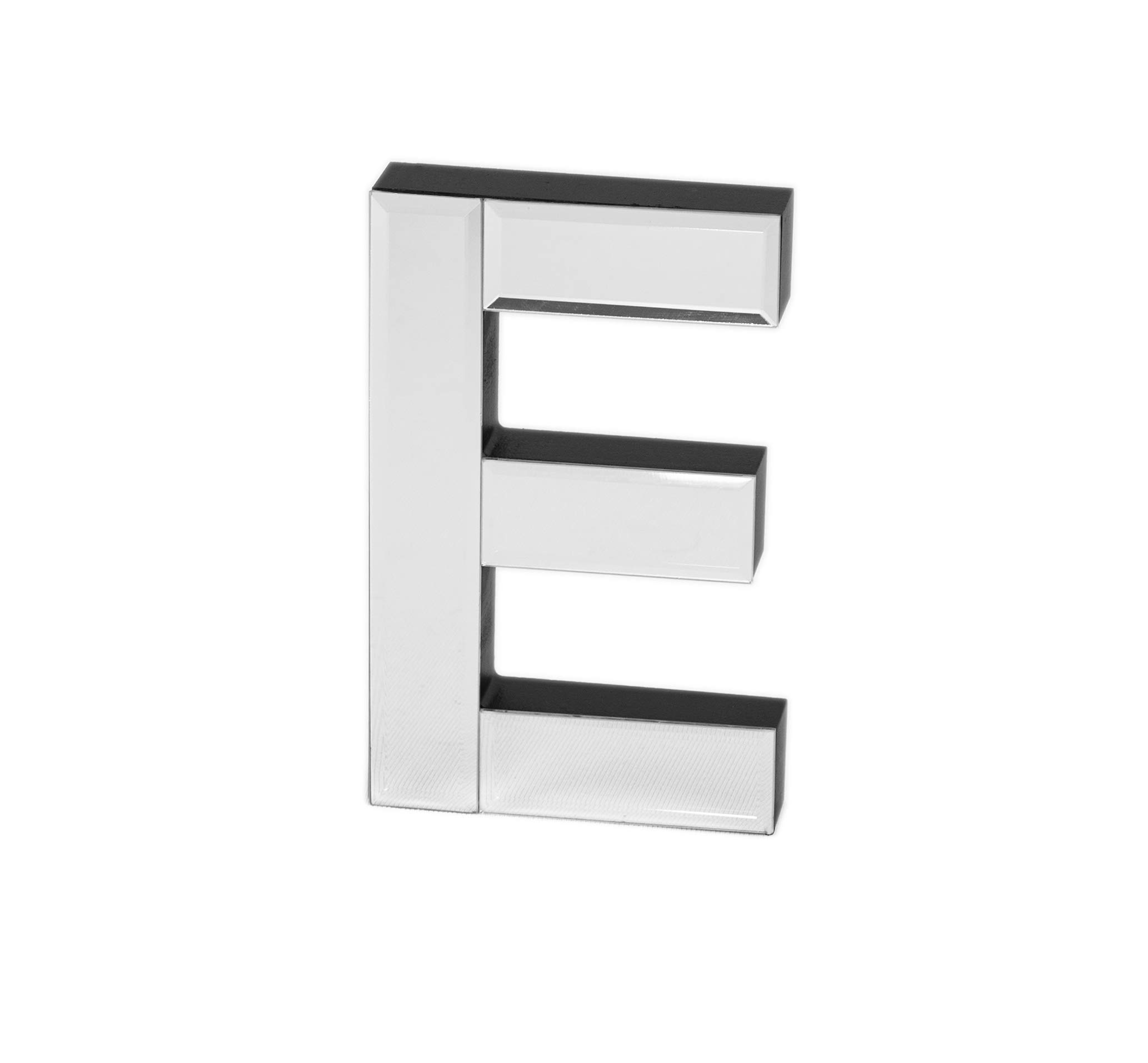 COLLECTIVE HOME - 7-inch Tall Mirrored Glass and Wood Decorative Letter, Home-Bedroom-Office Wall Décor. Perfect Fun Gift to Encourage Girls, Young Ladies & Teens. (E)
