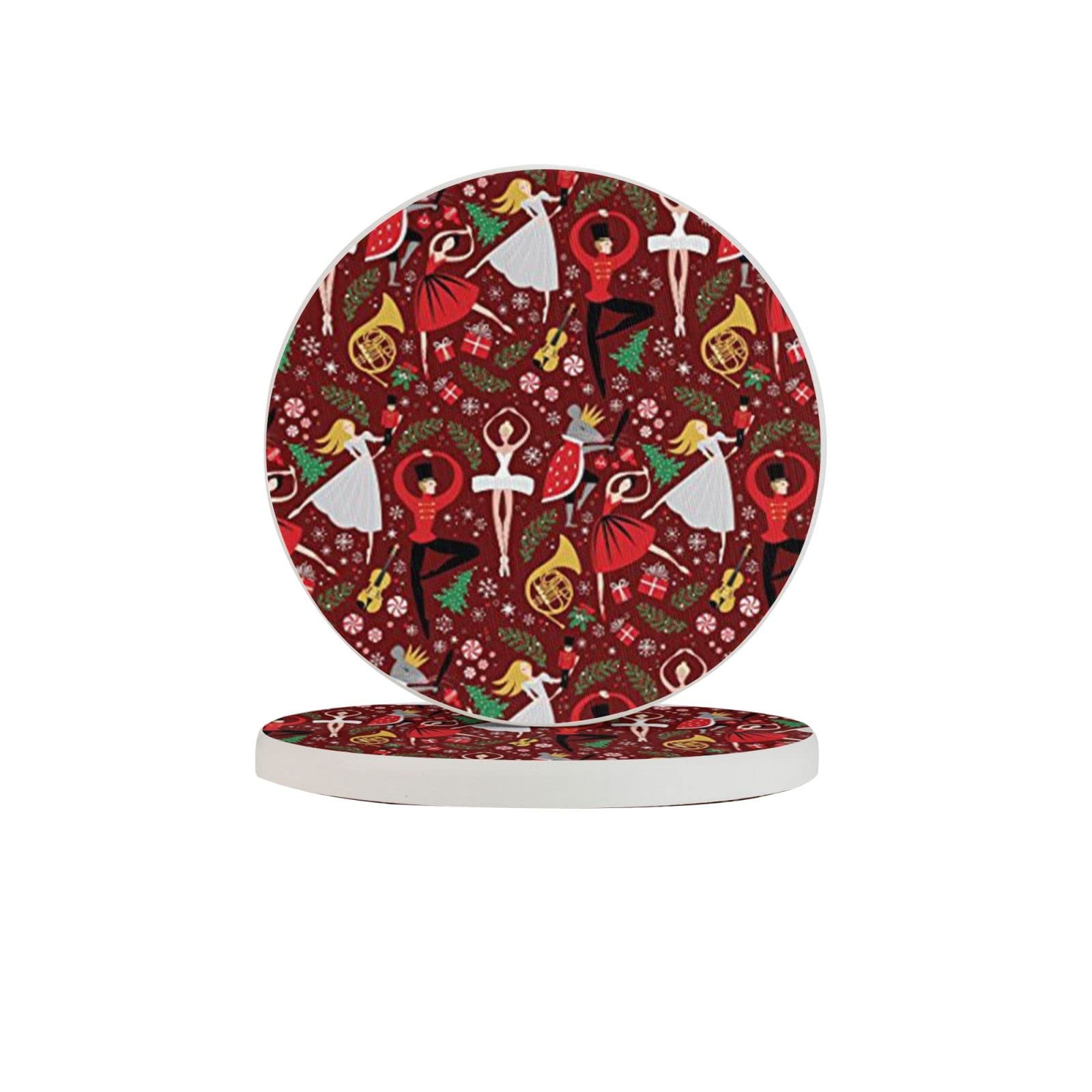 Nutcracker Ballet Two Pieces Drink Coaster for Tabletop Protection Place Mats for Home Decor