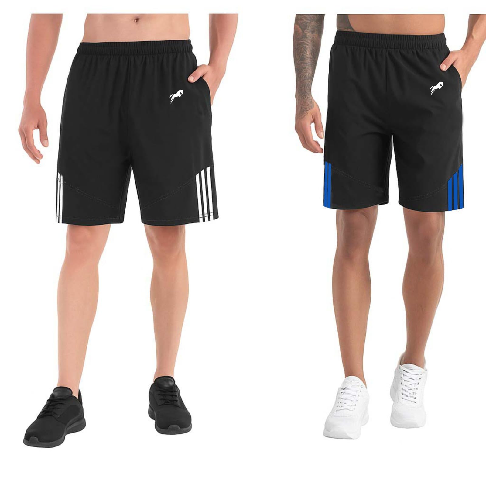 just rider Athletic Sports Shorts for Men with Zip Pockets and Elastic Waistband Quick Dry Lightweight Activewear Combo - Pack of 2-picture-24