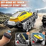 Fistone Amphibious Remote Control Car, 2.4Ghz All-Terrain Remote Control Truck with Gesture Sensing, 360° Rotating RC Tank Crawler Waterproof Off-Road RC Car, RC Boat for Kids Boys