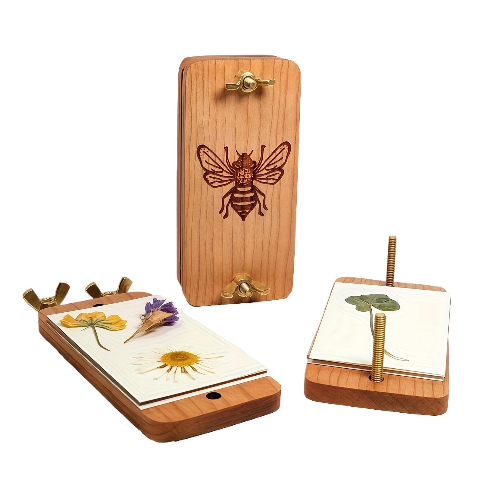 Mini Flower Press, Wooden Craft Kit, Compact 10 cm Portable Tool for Nature Lovers, Reutilizable Plant Pressing Set, DIY Jewelry Accessory, Home Classroom Art Hobby Inspiration