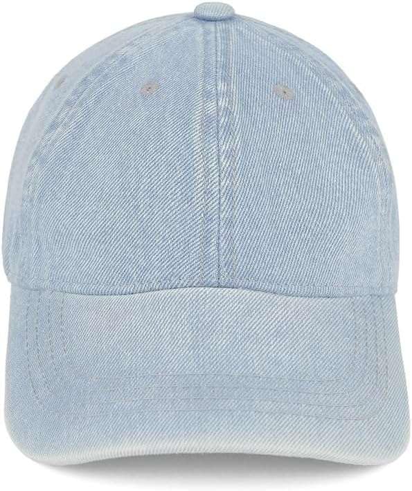 C.C Unisex Classic Blank Low Profile Cotton Unconstructed Baseball Cap Dad Hat, Lt Denim