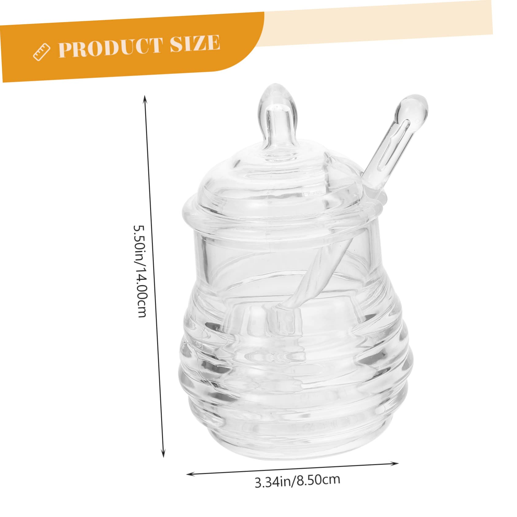 HEALLILY Honey Storage Jar Set 245ml Honey Dispense Pot with Stirring Rod Plastic