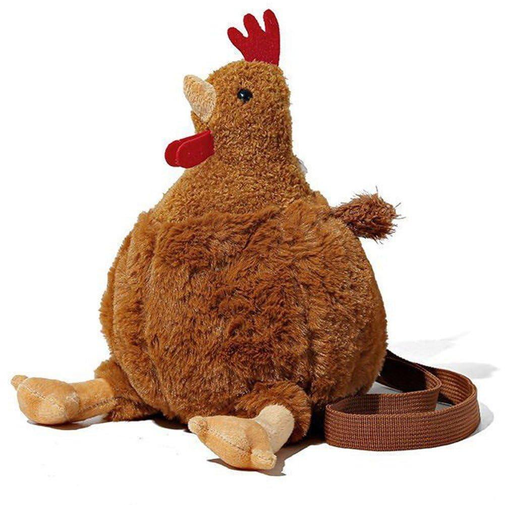 Casiler Plush Hen Shoulder Bag Cute Chicken Bag Cartoon Hen Crossbody Bag Handbag Funny Animal Crossbody Purse for Women Girls