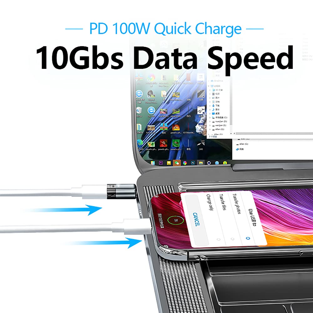 AUFU 6 in 1 USB C Magnetic Charging Cable 6ft/2m 2Pack PD 100W USB/C to USB C Micro