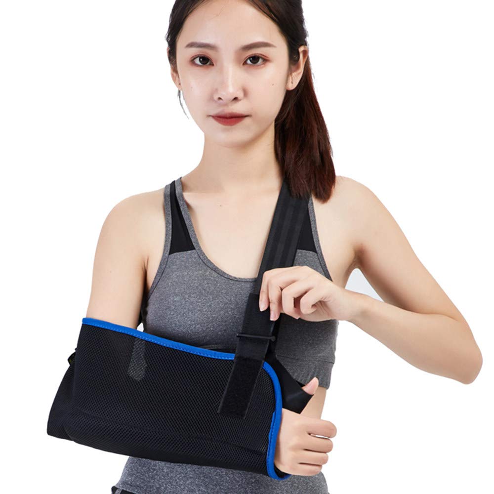 Cabestrillo para el Brazo, Correa Ajustable para el Hombro, reposabrazos médico Transpirable para Brazo/Mano/Codo lesionados - Negro,L
