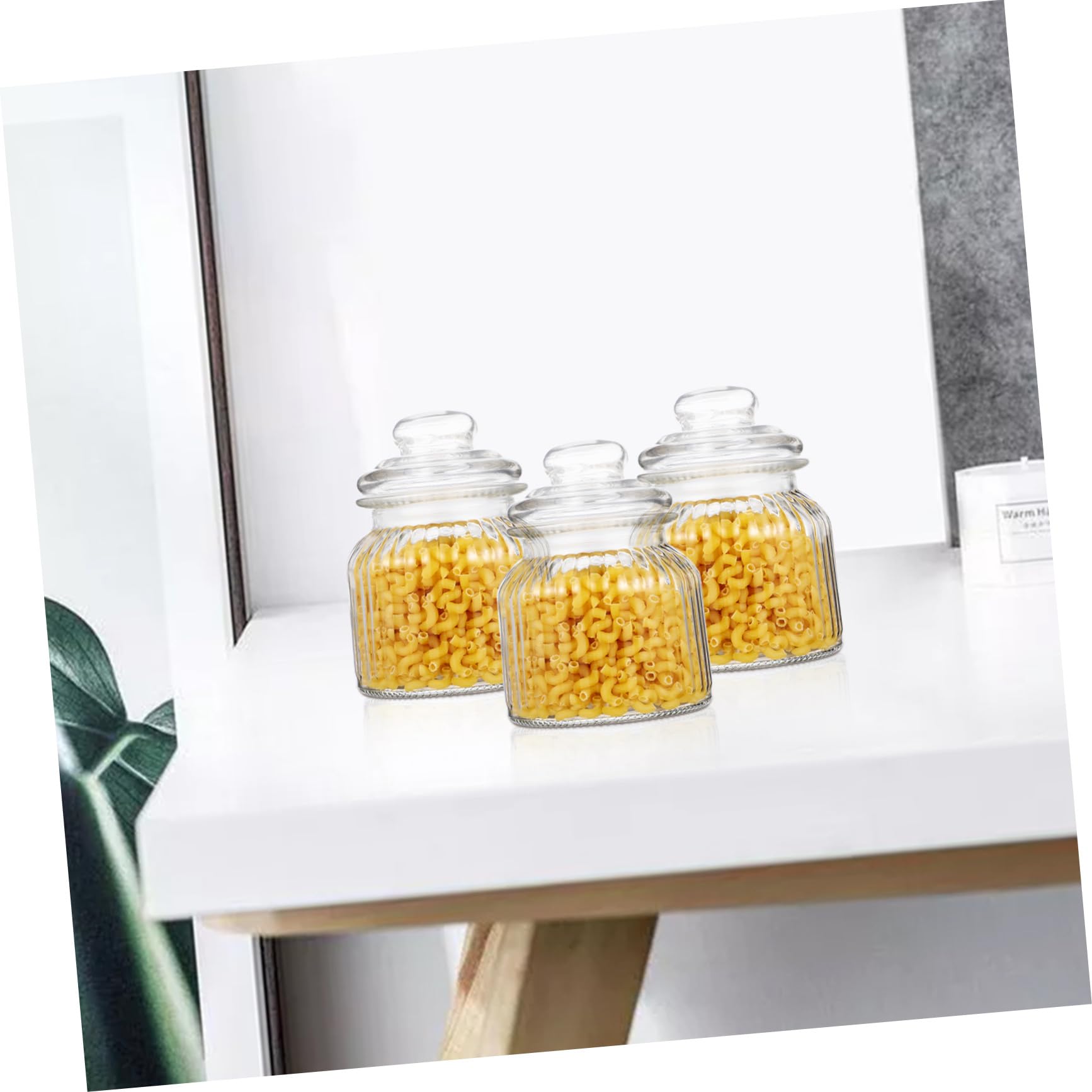 Cabilock 2 Stück Glas Vorratsgläser mit Deckel 650ml Luftdicht Spülmaschinenfest Transparente Aufbewahrung für Süßigkeiten und Trockenfrüchte für Weihnachten und Party