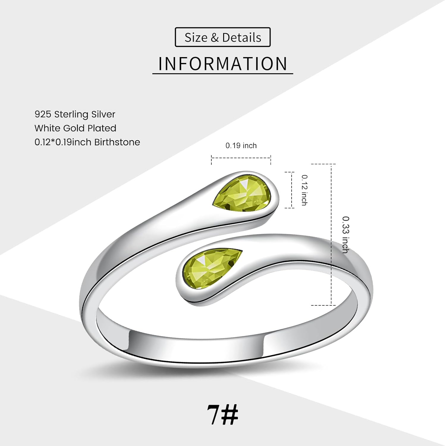 Adjustable Thumb Birthstone Rings for Women 925 Sterling Silver Love Promise Ring for her Daughter Granddaughter Birthday Christmas Gifts - Image 6