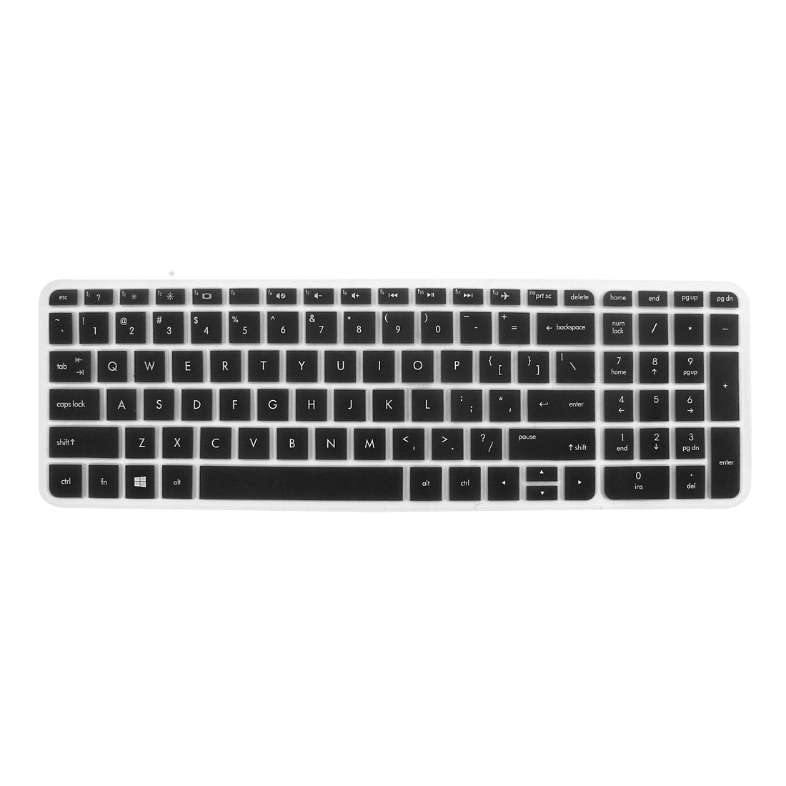 uxcell 1 PC Ultra Thin Silicone Keyboard Cover Protector, QWERTY Layout Protective Keyboard Skin Laptop Keyboard Cover Film Accessories for HP Pavilion 15 Laptop, Clear Black