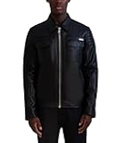 mens Outerwear Collared Leather Jacket