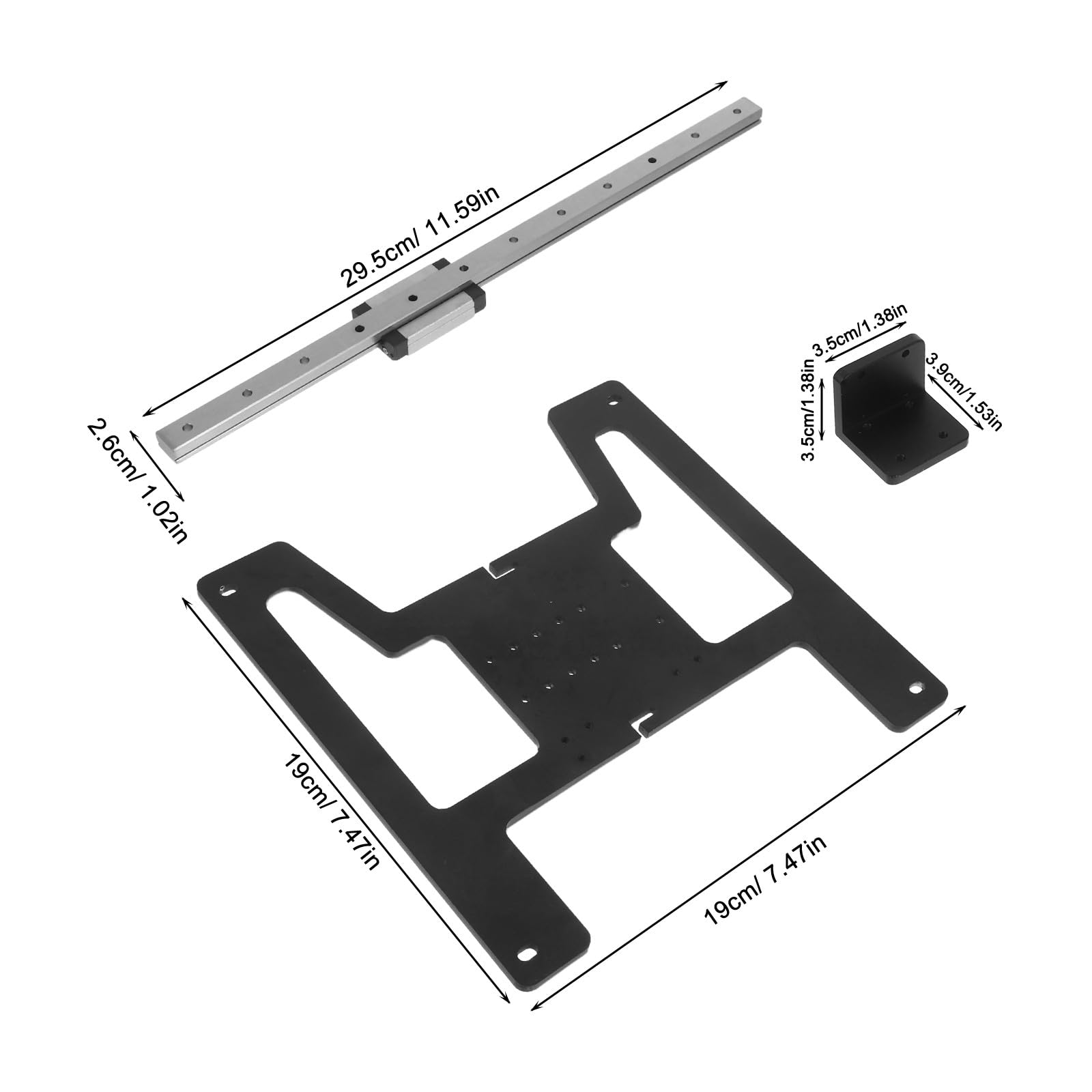 OUNONA Kit de actualización de placa de carro Y: riel lineal de cama caliente con placa de aleación de aluminio compatible con Ender-3 V2 - Suministros de impresión 3D para reparación