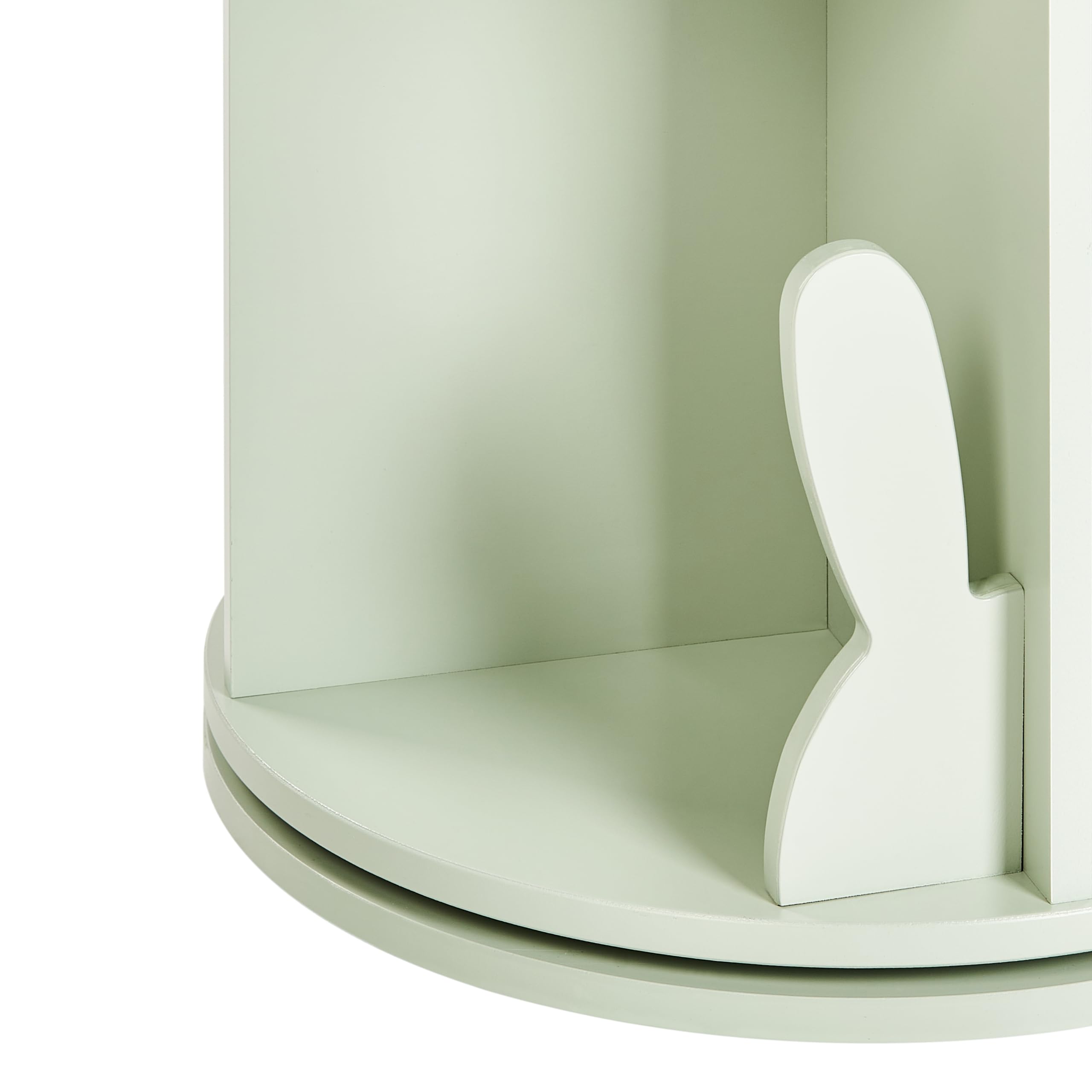 Beliani Bibliothèque Rotative à 3 Niveaux en MDF en Forme de Lapin Chambre Enfant Vert Clair Caney