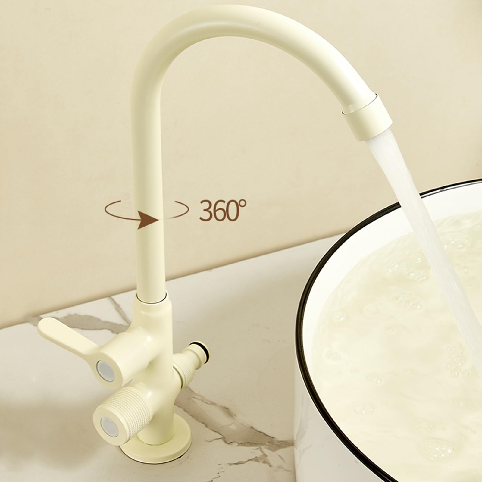 Grifo Exterior Doble Salida Grifo Para Lavadora Y Lavavajillas Latón Solo Agua Fría,Negro