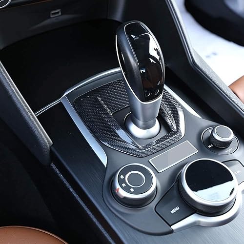 Miniatura 3 de CHEYA Adhesivo de fibra de carbono 100% real para consola central de automóvil, cubierta de panel de palanca de cambios para Alfa Romeo Giulia