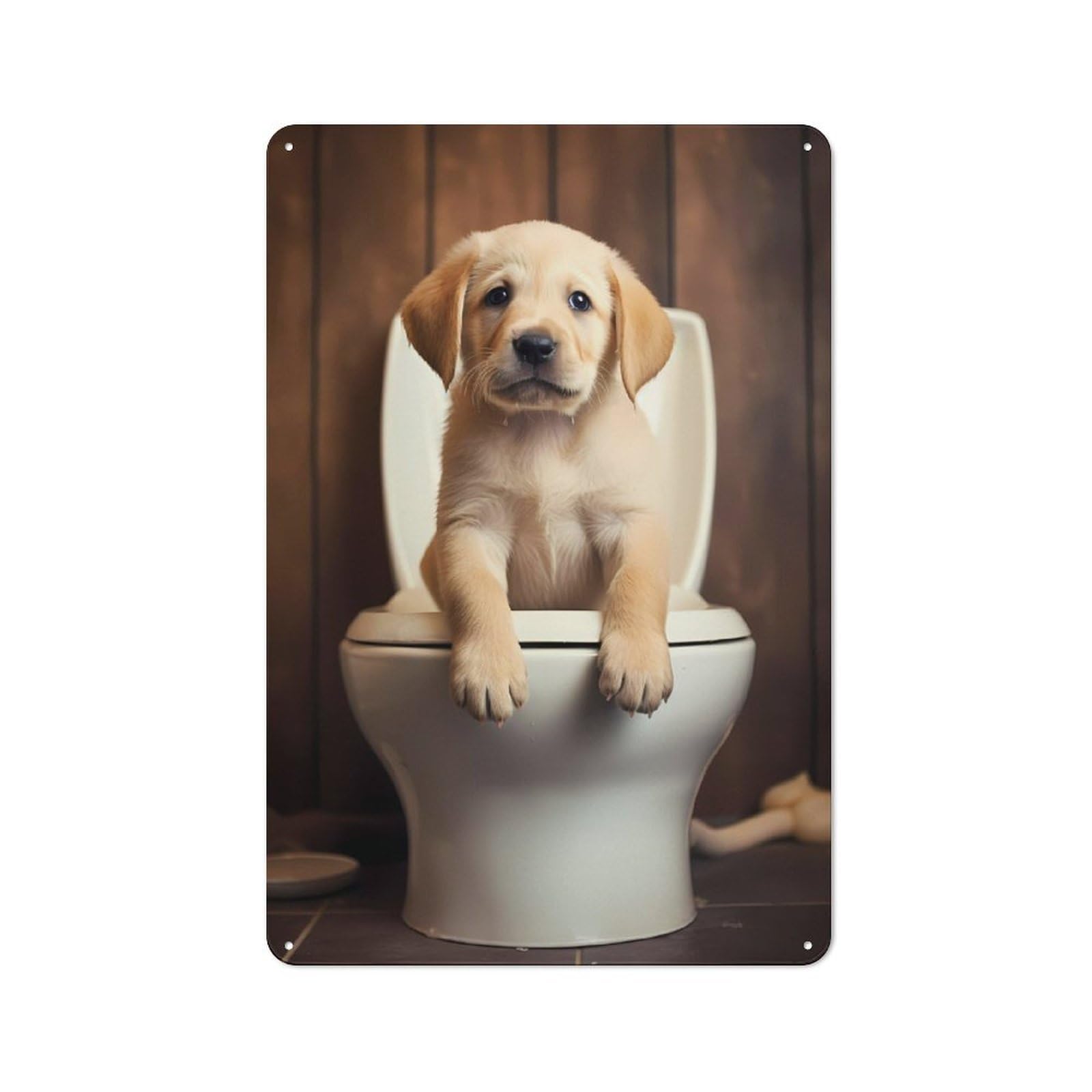 Junmoney Labrador Retriever Toilet For Lounge Or Reading Corner, Retro Metal Sign 30X20cm, For Metal Sign Collectors, For Garage And Workshop Walls