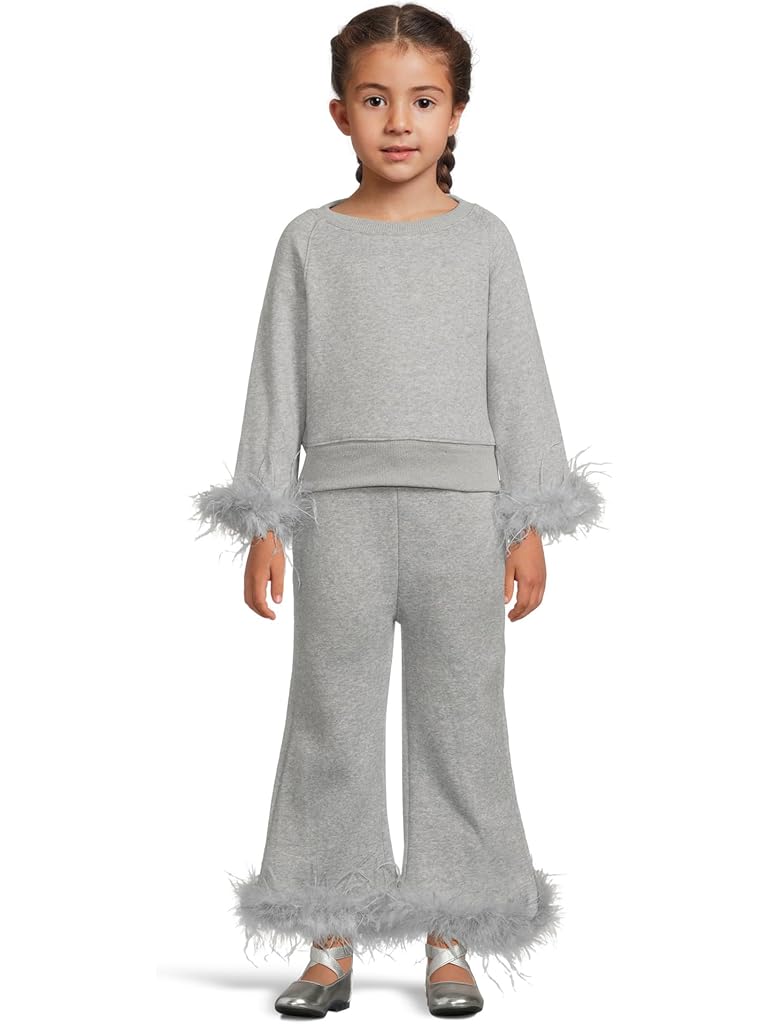 Gray Lola and The Boys Grey Feather Athletic Set (Toddler/Little Kid/Big Kid)