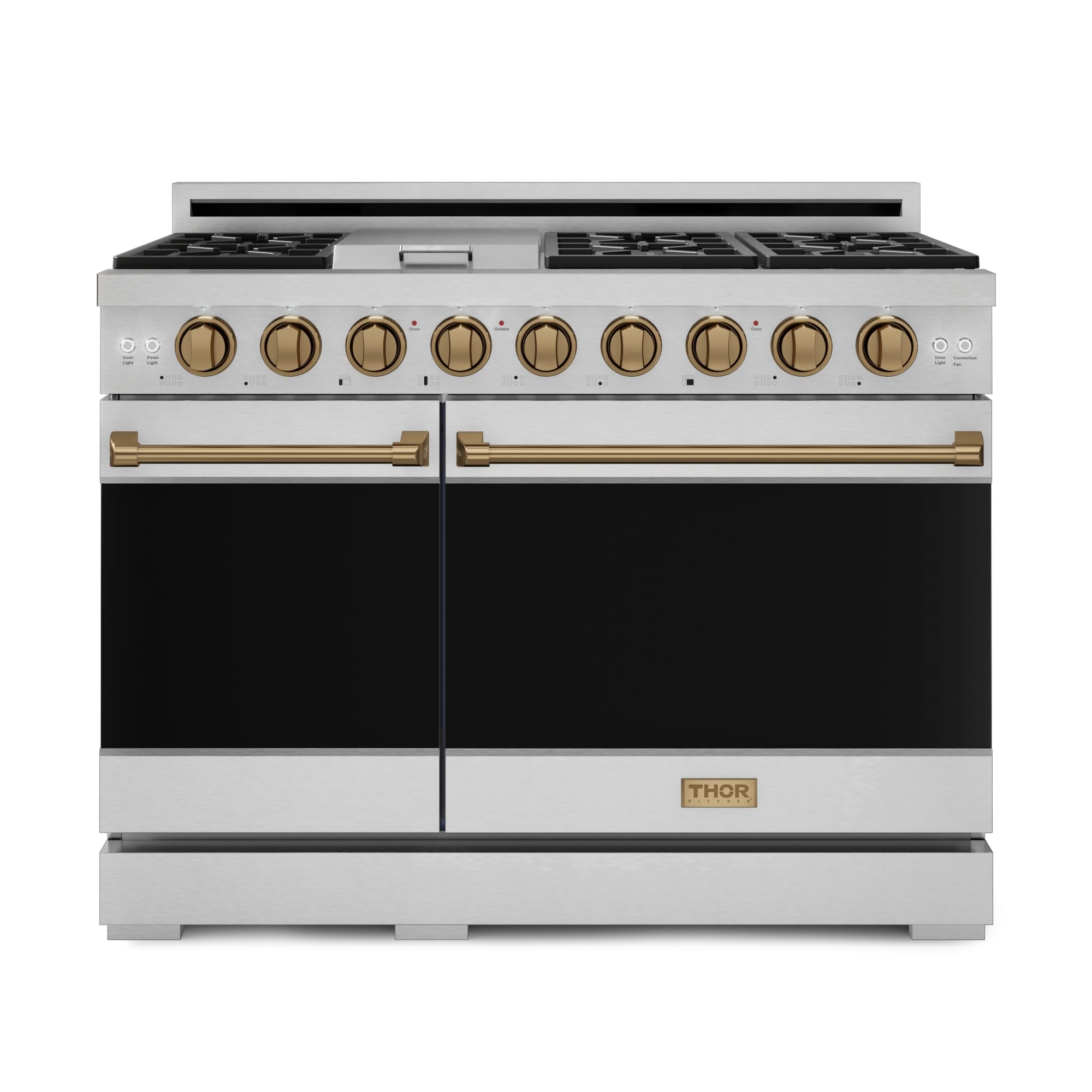 Gordon Ramsay by THOR Kitchen 48 Inch Professional Liquid Propane Range with Tilt Panel Touch Control in Stainless Steel/Bronze