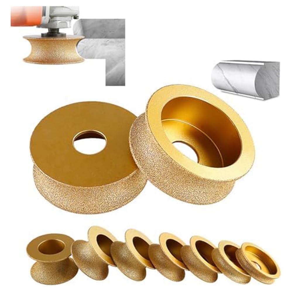 Littimoon Edge Grinding Stone Grinding Wheel, 3 Inch Profile Hand Grinding Stone Wheel, Round Dry Vacuum Brazed Grinding Stone Grinding Wheel (20Mm)