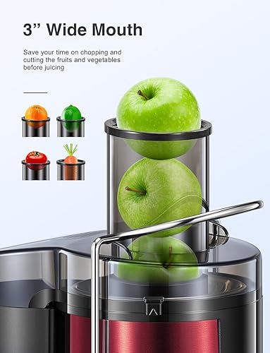 Miniatura 3 de QCen 800W Juicer Machine Metallic Metallic Red y Electric Citrus Juicer Exprimidor Paquete