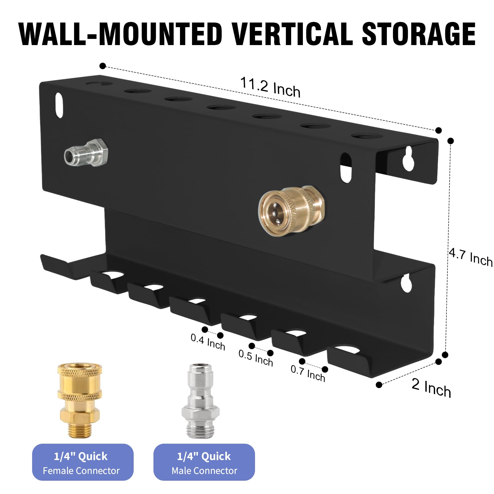 Soporte de pared resistente para pistola de lavado a presión y cañón de espuma, duradero, ahorra espacio, fácil instalación para almacenamiento organizado, color negro