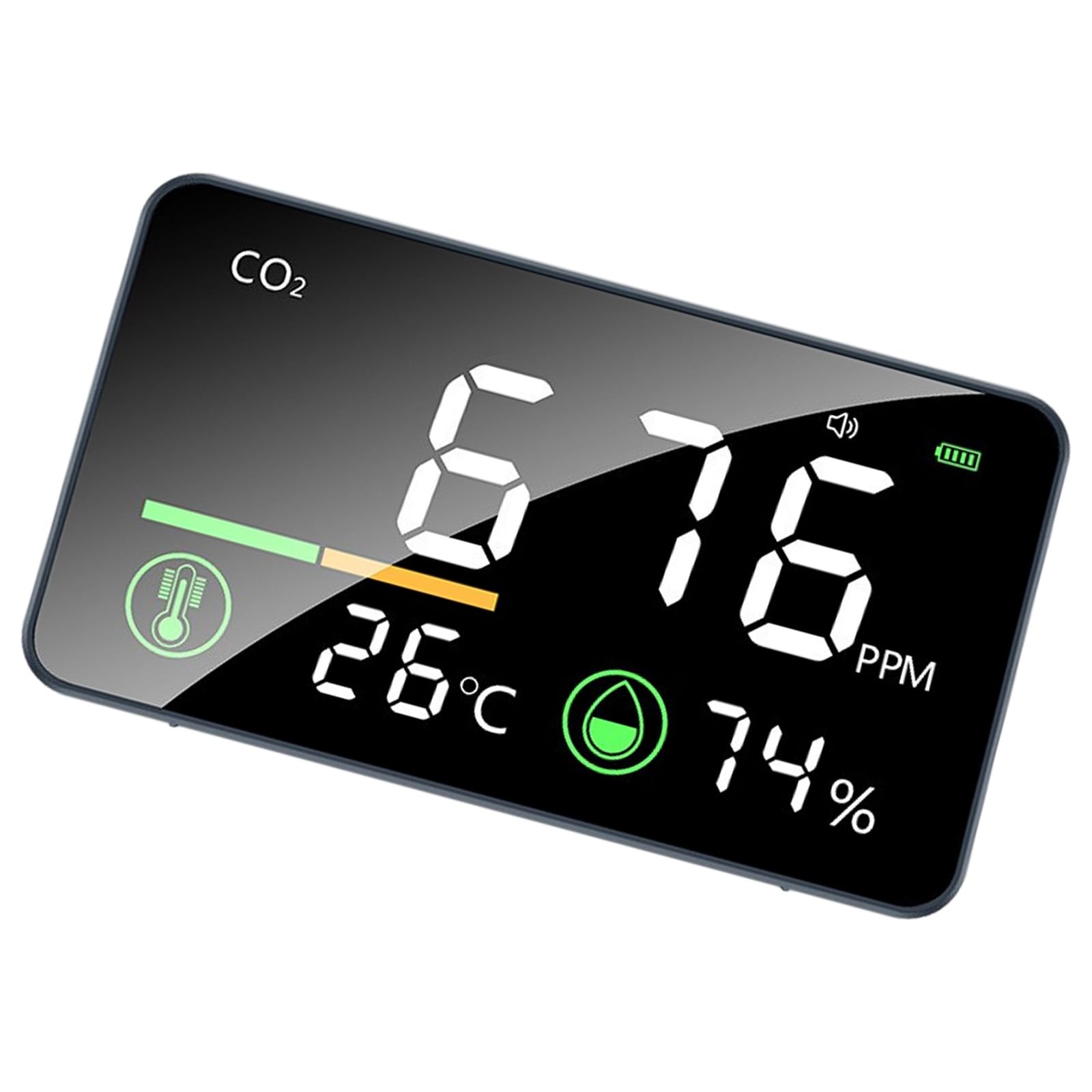 Detectores de CO2 montados en la pared mejorados, diseño simple, monitorea la temperatura y los niveles de dióxido de carbono para oficina en casa
