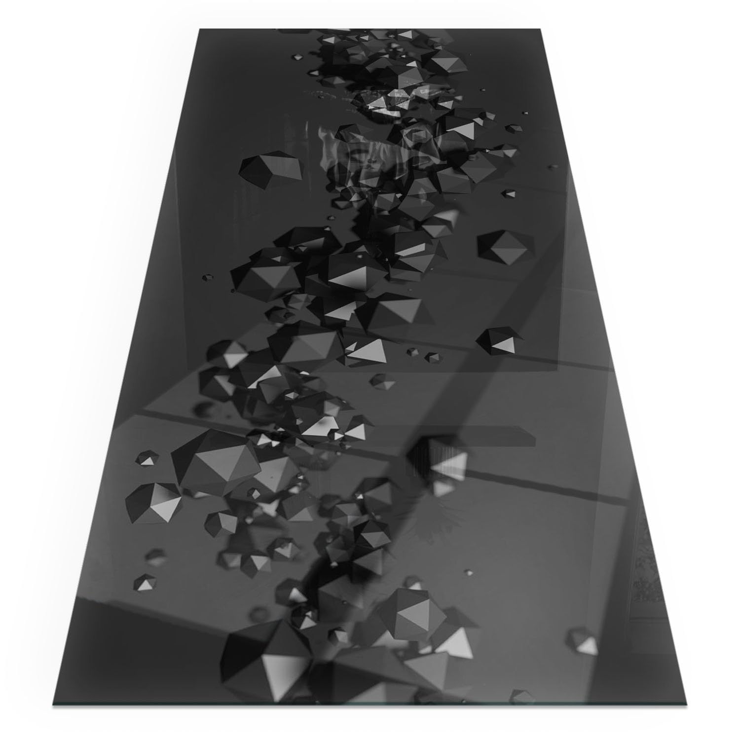 Plaque de sol de cheminee en verre protection thermique 120x60