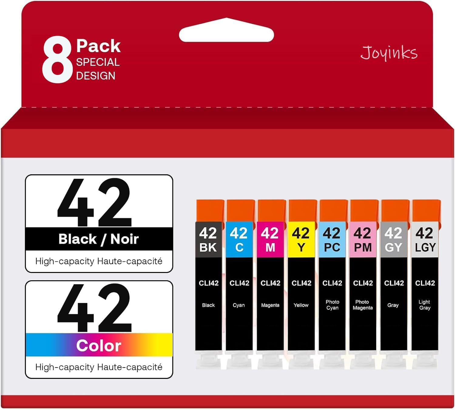 8-Pack CLI-42 Ink Cartridges Compatible for Canon 42 CLI-42 CLI42 Ink Cartridge Value Pack for Canon IPIXMA Pro 100 100s Printers