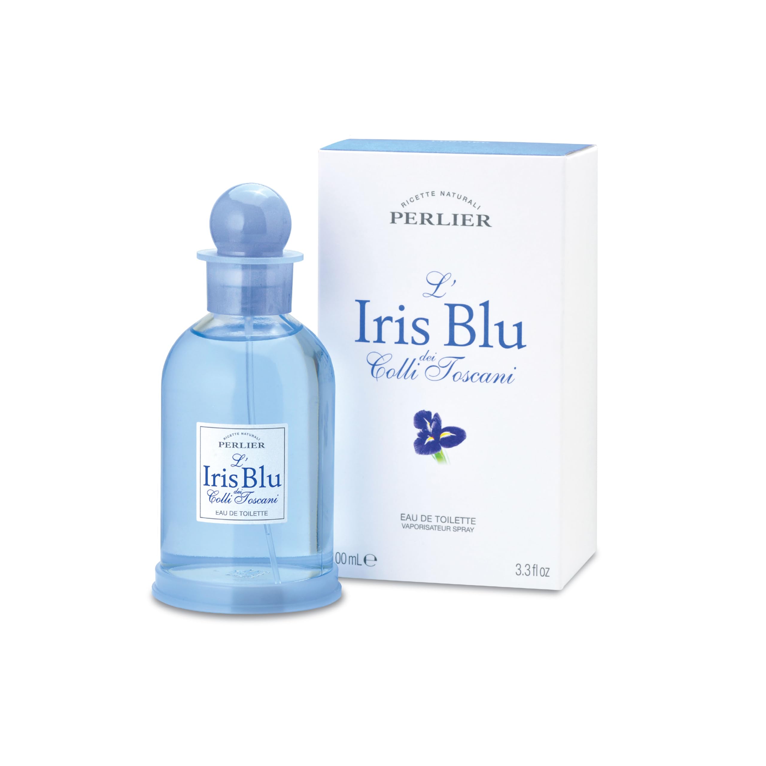 Perlier, Profumo Iris Blu Eau de Toilette 100 ml, Fragranza Floreale con Iris, Eleganza Toscana, Ispirata all’Arte Italiana