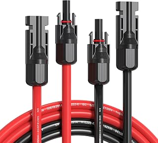1 m extension cable on both sides solar plug solar cable 4 mm², solar cable extension, extension cable with sockets and plugs, M4CQSBLE