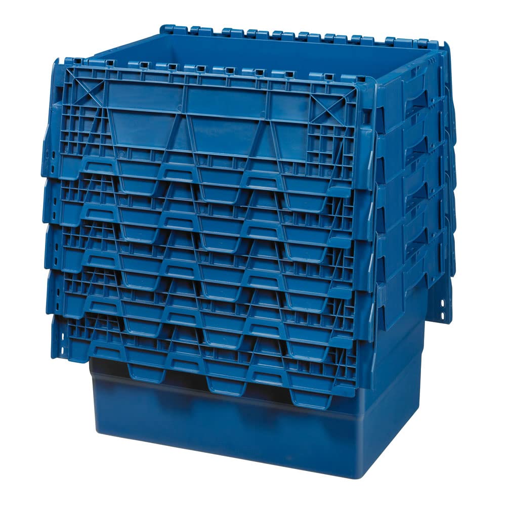 Logiplast 2 Stück Kunststoffkisten mit Deckel 60 x 40 x 36,5 cm Aufbewahrungsbox in Industriequalität
