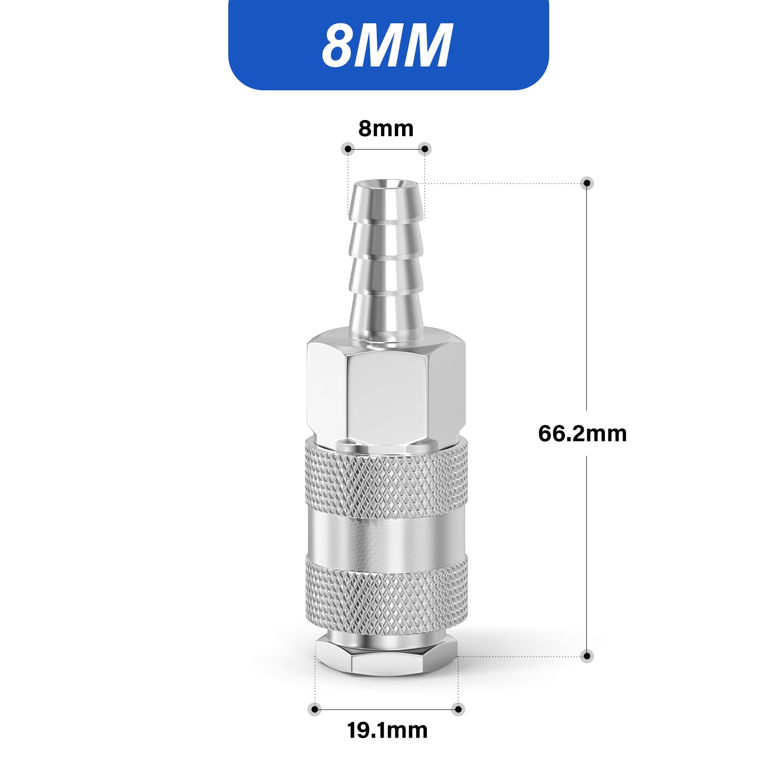 ERGAOBOY 5 Pcs Male Industrial Air Coupling with 8MM Hose Barb - Image 2