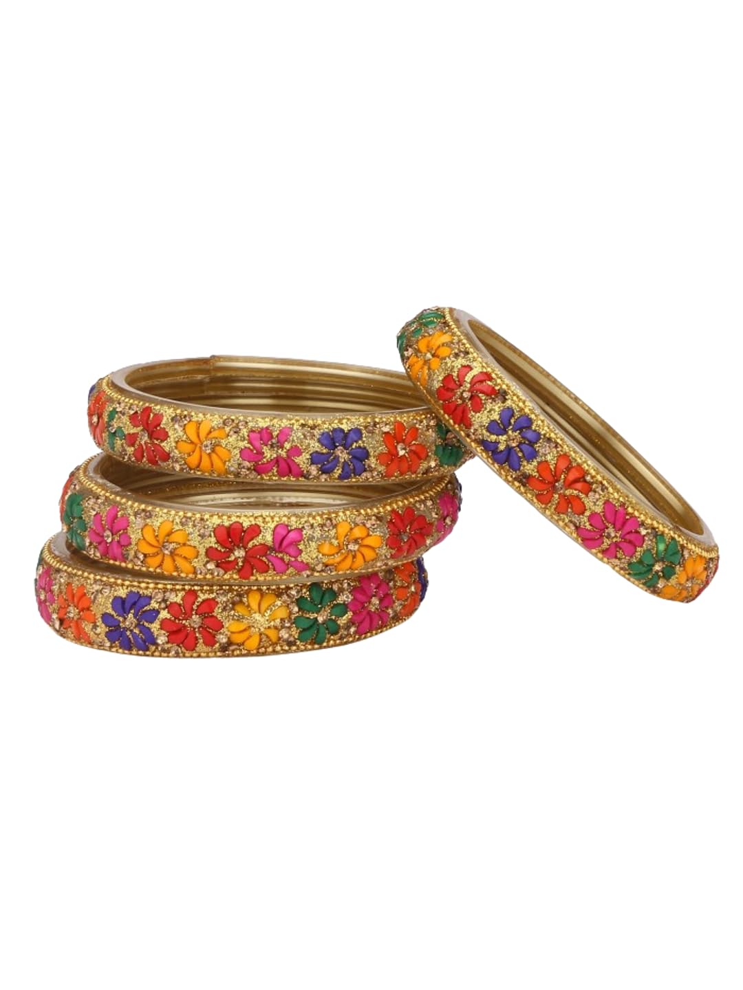 Somil Fashionable Glass Bangles/Kada Set- Perfect For Wedding, Party, Celebrations & Functions, Pack of 4, Multicolor (B089GMVV6T) Amazon Price History, Amazon Price Tracker