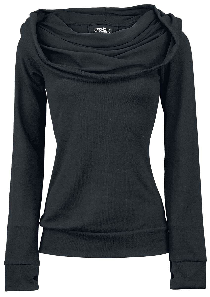 Poizen Industries Women's Black Vixxsin Rest Hooded Sweater M, 100% Polyester, Regular