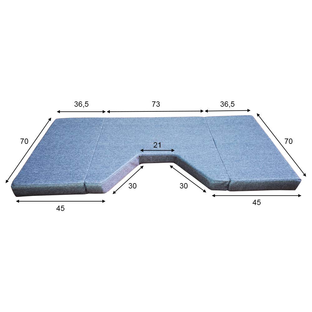 Materasso Pieghevole Mercedes Classe V Materasso Pieghevole Per Campeggio Mercedes Classe V - 185x138 Cm, In Schiuma, Con Borsa Trasporto Materassino Per Auto - Foto 9