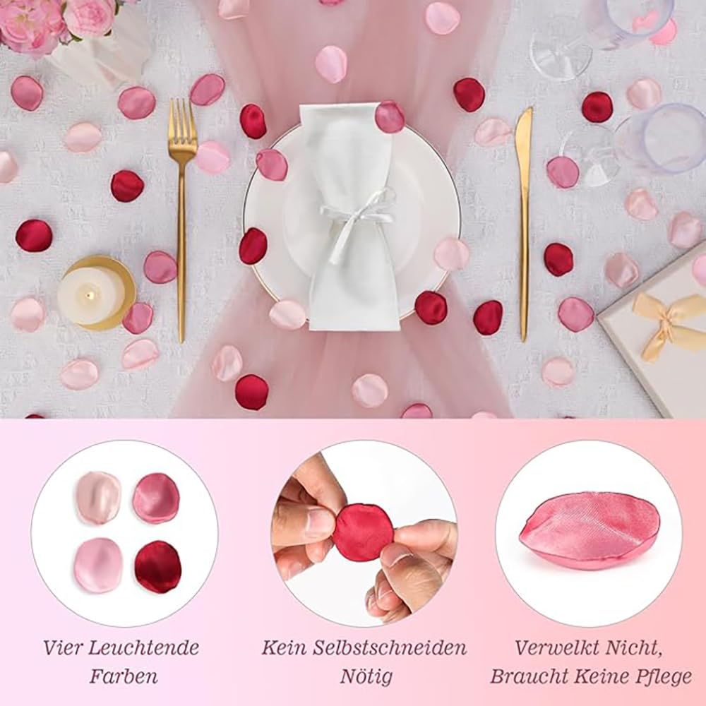 Rosenblätter 800 PCS Blütenblätter Streuen Deko Rosenblätter Künstliche Gefälschte Rosenblätter Seiden Flower Petals Blumen Konfetti Romantische fur Hochzeits Valentinstag Geburtsta (Mixed46#)
