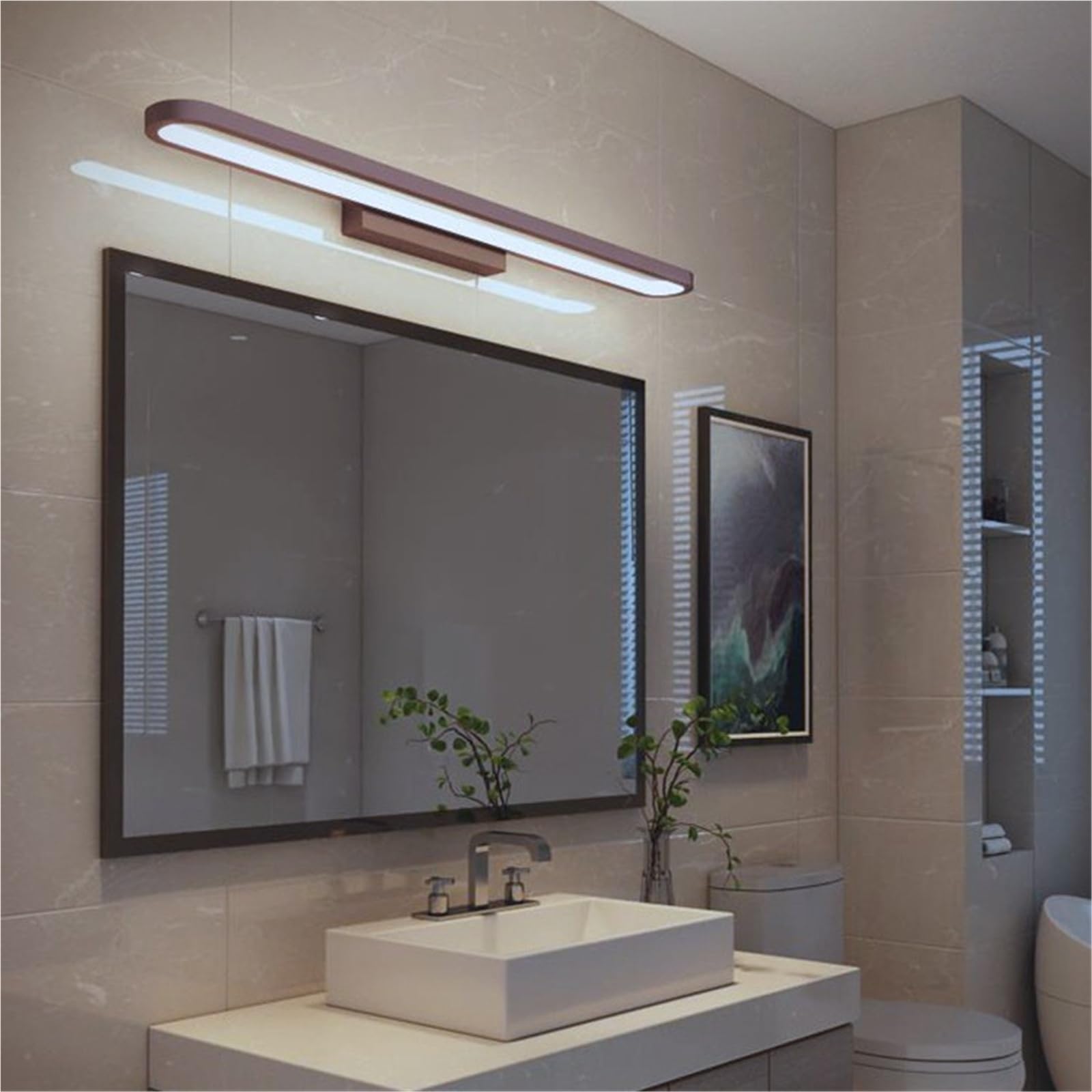 Luce LED Impermeabile Per Specchio Bagno Dimmerabile Bagni Moderni Luce Lampada Per Specchio Da Bagno Molto Luminosa Trucco Illuminazione Di Bellezza Alluminio Sottile