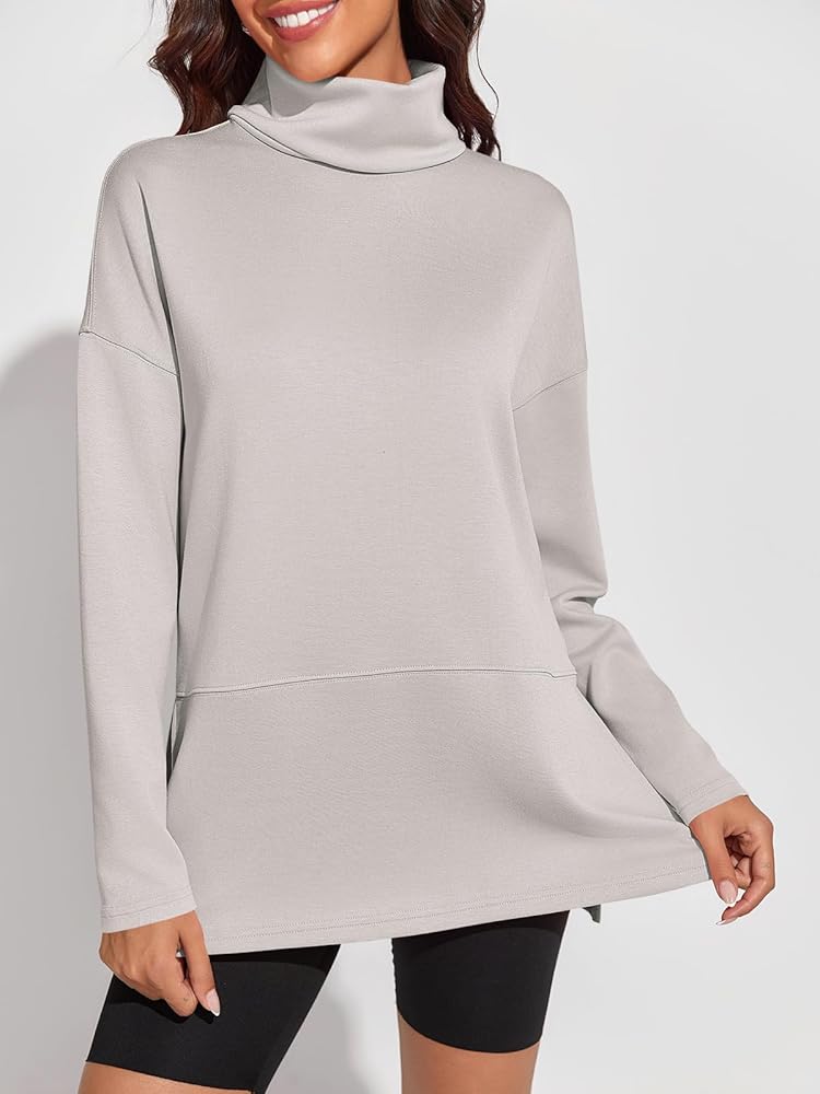 Amazon.com: Fisoew Women's Turtleneck Oversized Sweatshirt Casual