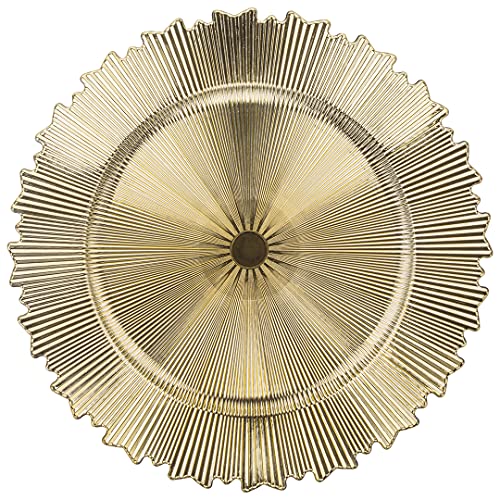 Koyal Wholesale Galaxy Platzteller, 4 Stück, französischer Stil, kunstvolle Platzteller, rustikale Bauernhof-Tischdekoration (Gold) Cover