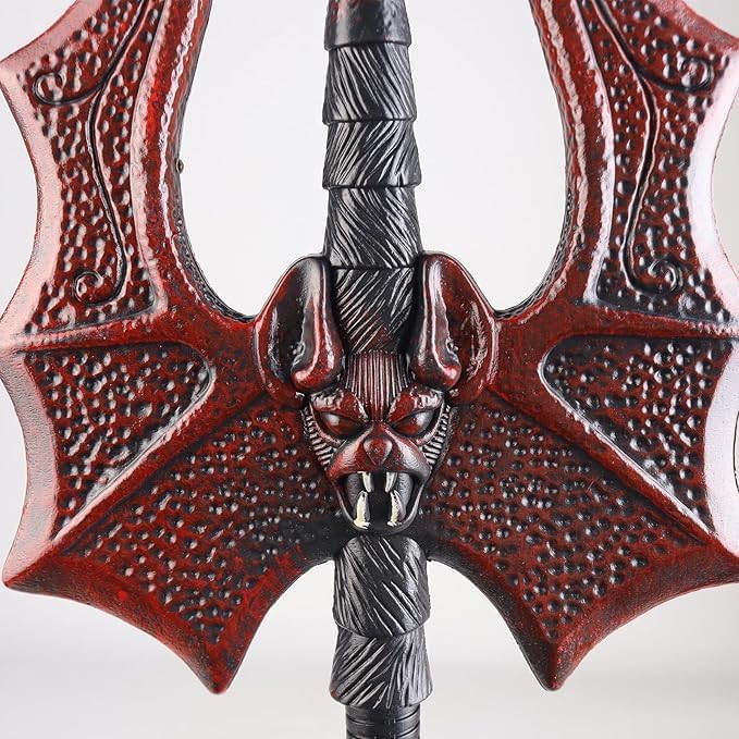 Halloween Viking Axe Plastic Prop, Fake Double Blade Battle Axe Costume Accessory (Red) image 5