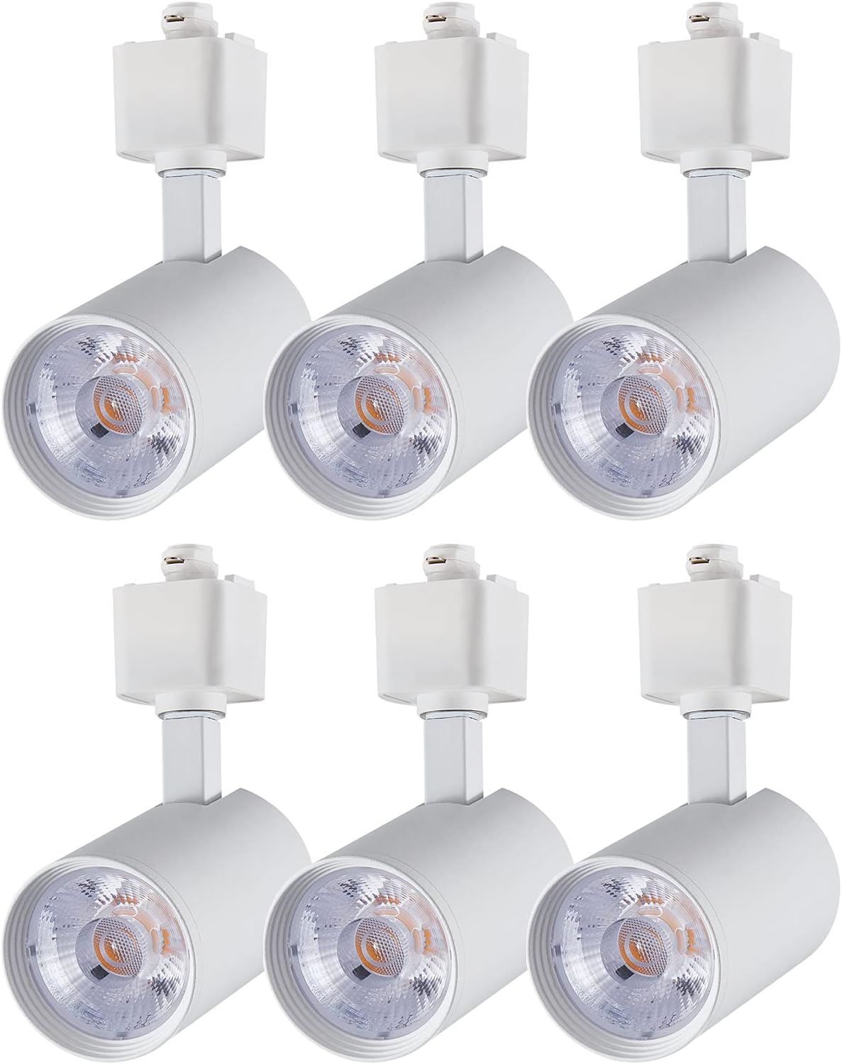 Arcfox 7W LED Track Lighting Heads 3000K Dimmable H Type Track Light Fixture Ceiling Spotlight ETL 24° CRI90 3-Wire for Shopping mall Living Room Kitchen Retail Store 6 Pack White